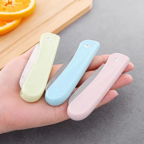 Portable Folding Fruit Knife Stainless Steel Mini Pocket Paring Knife Multifunctional Outdoor Kitchen Peeling Tool