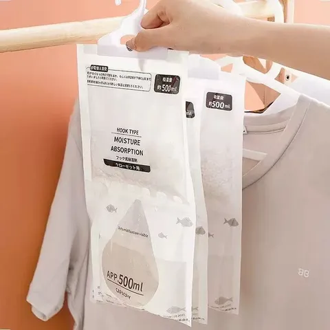 Hanging Dehumidifier Bag Moisture Absorber Desiccant Packet For Wardrobe Closet Home Room Moisture Proof Air Dryer Hanging Pack