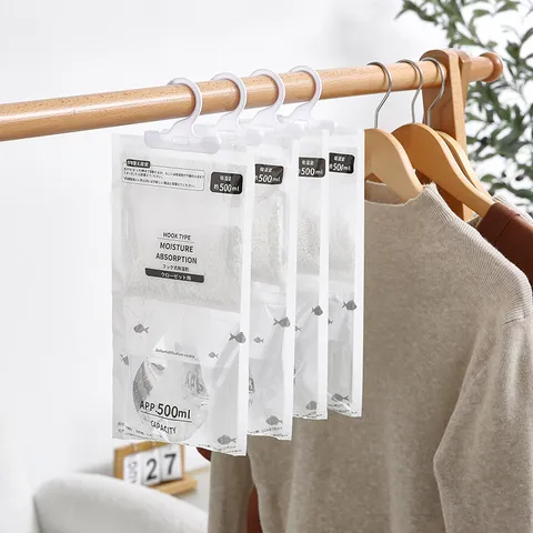 Hanging Dehumidifier Bag Moisture Absorber Desiccant Packet For Wardrobe Closet Home Room Moisture Proof Air Dryer Hanging Pack