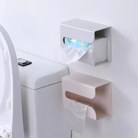ABS Plastic Wall Mounted Tissue Box Creative Minimalist Multi-Functional Toilet Paper Holder Bathroom Storage Organizer
