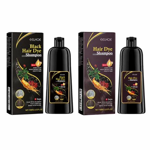EELHOE Polygonum Multiflorum Black Hair Shampoo Herbal Extract Nourishing Repairing Scalp Care Hair Dye Shampoo