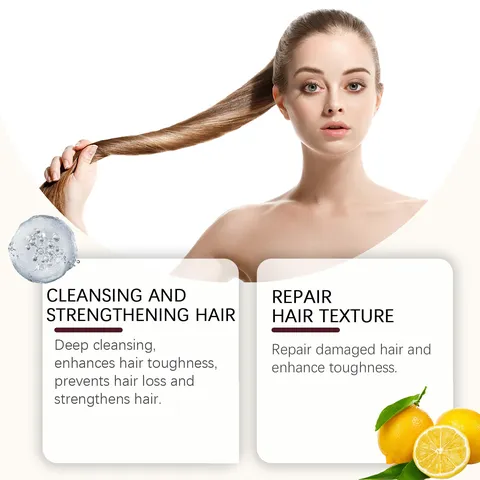Shampooing Réparateur Cheveux Huile de Ricin Vitamine Nourrissant Anti Frisottis Lisse Brillant Contrôle du Sébum Soin du Cuir Chevelu Liquide