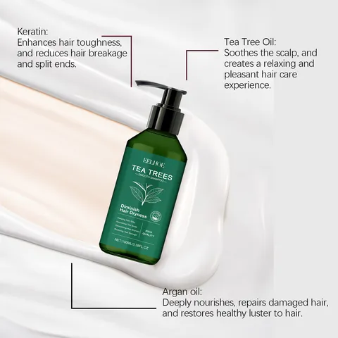 Tea Tree Shampoo Gentle Cleansing Scalp Nourishing Deep Repair Dry Frizzy Hair Oil Control Hair Care Product