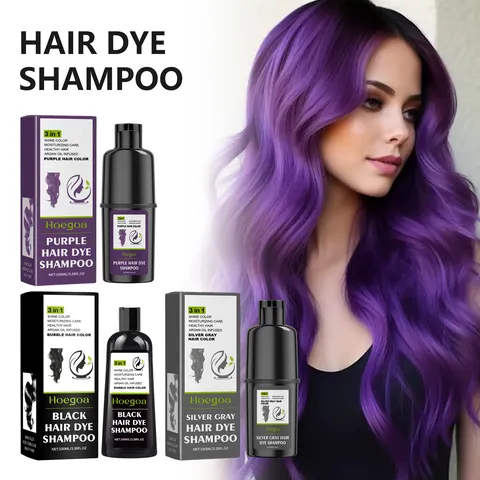 Pflanzenessenz Haarfärbe Shampoo 3 in 1 Nährende Glatte Haarpflege Natürliches Farbshampoo Für Damen Und Herren