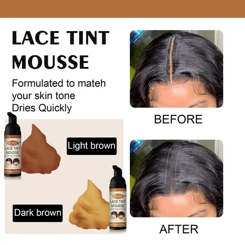 Eelhoe Lace Tint Mousse For Wigs Fast Drying Natural Skin Tone Matching Wig Edge Spray