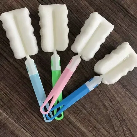 Cepillo de Esponja de Mango Largo Ergonómico Cepillo de Limpieza de Botellas para Taza de Agua de Vidrio Cocina del Hogar