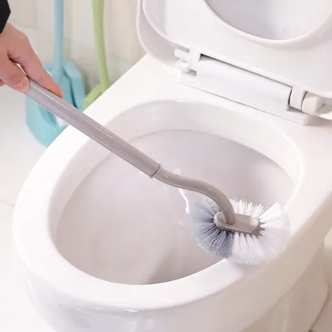 Plastic Toilet Brush Long Handle S-Shaped Bathroom Cleaning Brush Wall Mounted Toilet Bowl Cleaning Brush Home Supplies
