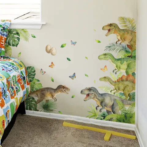 Dinosaurier Zeitalter Dschungel Wandaufkleber PVC Selbstklebend Wasserdicht Deko Für Schlafzimmer Wohnzimmer Kinderzimmer