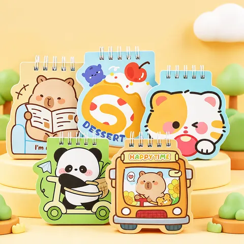 Schattig Mini Cartoon Dier Spiraalnotitieboek Draagbaar Pocket Memo Pad Esthetisch Schrijfwaren