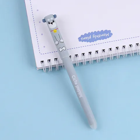 Cute Cartoon Animal Erasable Gel Pen Capped Writing Pen Cute Animal Design Student Stationery Writing Supplies