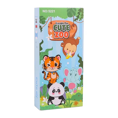 Cute Cartoon Animal Erasable Gel Pen Black Blue Ink Cap Pulling Neutral Pens Student Writing Stationery