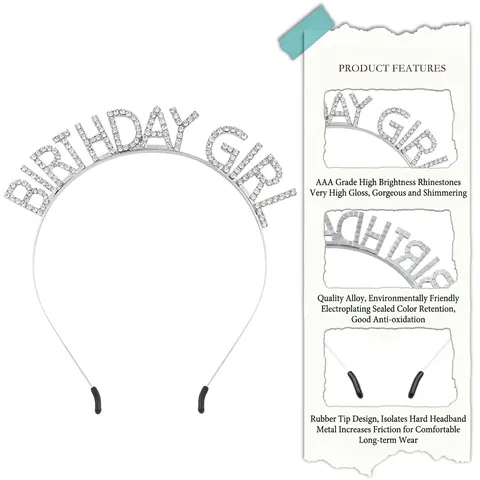 Strass Buchstaben Haarreif Geburtstag Girl Queen Haarreif Legierung Glitzernd Party Haaraccessoires Geschenk Für Damen