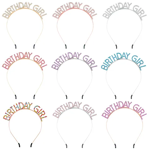 Strass Buchstaben Haarreif Geburtstag Girl Queen Haarreif Legierung Glitzernd Party Haaraccessoires Geschenk Für Damen