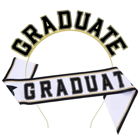 Graduation Party Decoration Set Graduate Letter Headband And Satin Sash For Graduates Graduation Ceremony Party Favors
