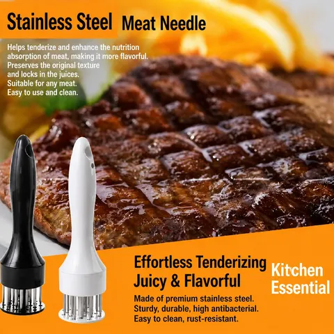 Stainless Steel Meat Tenderizer Tool Heavy Duty Meat Mallet Hammer With Ergonomic Handle For Kitchen Cooking