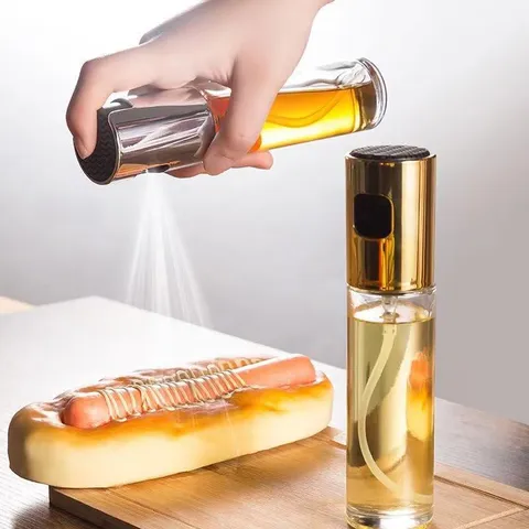 Glass Oil Sprayer Bottle For Cooking BBQ Kitchen Press Type Oil Dispenser New Chinese Style Liquid Seasoning Bottle