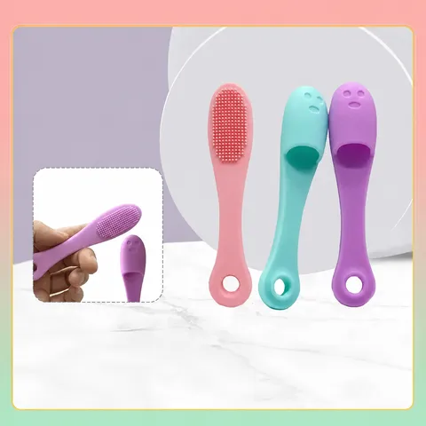 Silicone Shampoo Scalp Massage Brush Soft Hair Washing Bath Brush Body Cleaner Portable Handheld Cleaning Tool