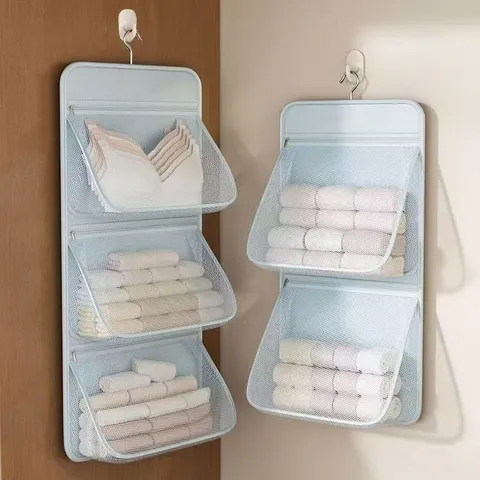 Hanging Underwear Storage Bag Multi-Layer Mesh Closet Organizer Wardrobe Pocket Holder For Socks Panties Home Use