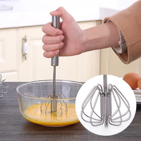 Haushalt Halbautomatischer Edelstahl Schneebesen Mini Handlicher Sahnebereiter Eierschläger Küche Backwerkzeug Mixer