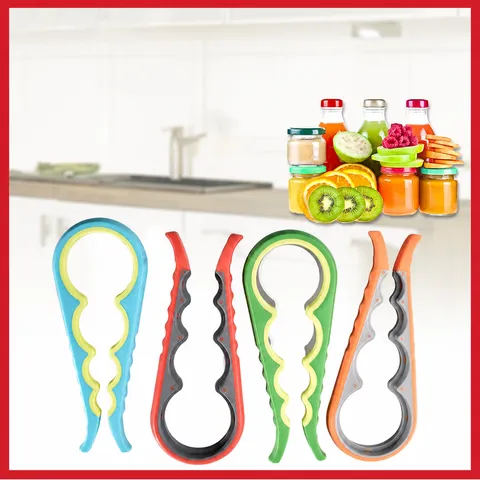 Multifunktionaler Flaschenöffner Glasöffner 4-In-1 Küchenhelfer Rutschfester Manueller Flaschendeckelentferner Für Küche