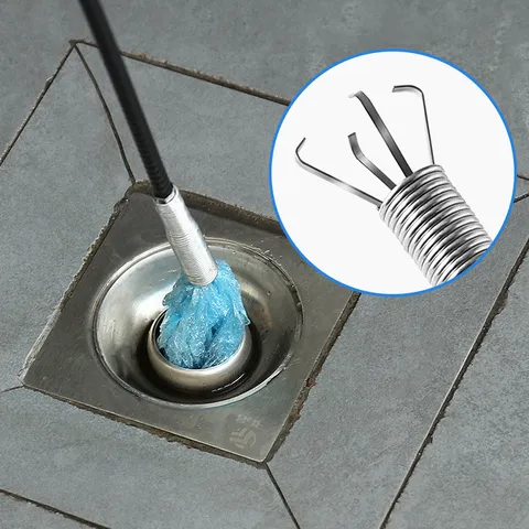 Stainless Steel Pipe Dredger Sink Drain Cleaner Flexible Spring Grabber Tool Bathroom Toilet Cleaning Tool