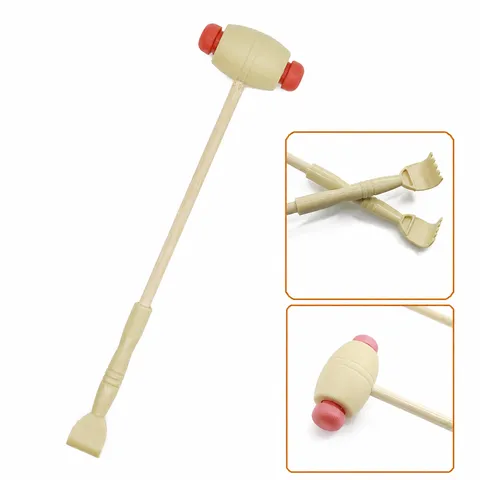 Wooden Back Scratcher And Massage Hammer Dual Sided Manual Body Massager Tool For Back Neck Relaxation Health Care