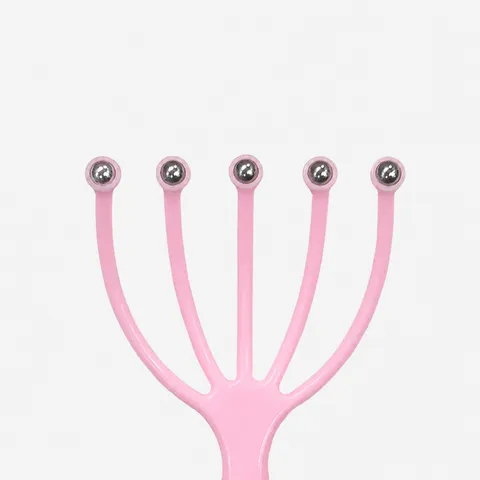 Manual Head Scalp Massager Five Claw Relaxing Tool Portable Plastic Handle With Metal Rolling Beads For Daily Health Care Relax
