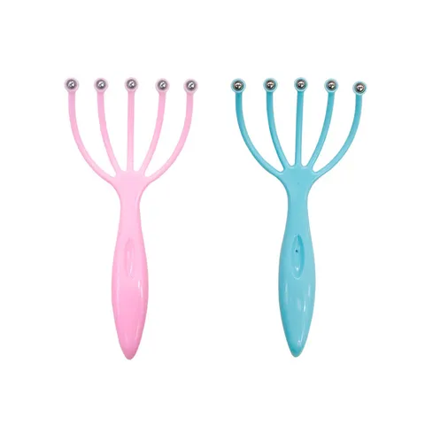 Appareil De Massage Cuir Chevelu Cinq Griffes Poignée Plastique Portable Avec Billes Roulantes Pour Soin Quotidien