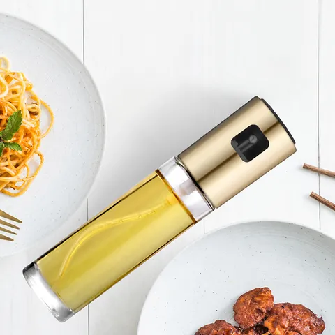 Glass Oil Sprayer Bottle For Cooking BBQ Kitchen Press Type Oil Dispenser New Chinese Style Liquid Seasoning Bottle