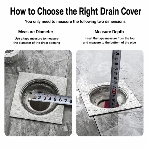 Stainless Steel Floor Drain Hair Catcher Mesh Bathroom Sink Strainer Anti-Clogging Sewer Pipe Cover Filter Plug