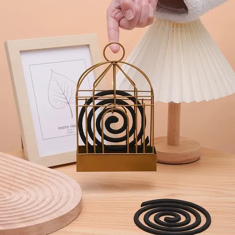 Huishouden Creatieve Ijzeren Vogelkooi Muggenspirale Houder Anti-Brandwond Asbak Bureau Hangende Wierookbrander Huisdecoratie