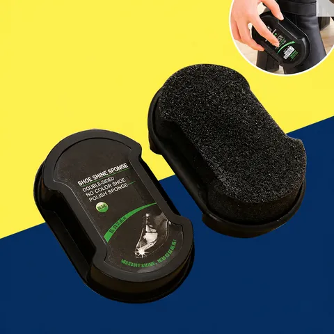 Portable Plastic Double Sided Shoe Sponge Brush Shoe Wax Polish Cleaner For Leather Shoes Care Maintenance Cleaning Tool