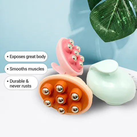 Manual Rolling Ball Body Massager ABS Plastic Ergonomic Meridian Brush Portable Full Body Massage Tool For Women Relaxation