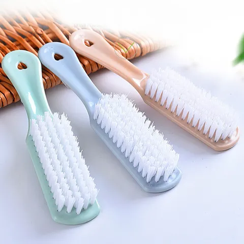 Household Plastic Shoe Brush Long Handle Soft Bristle Cleaning Brush Nordic Style Laundry Brush For Shoes Clothes