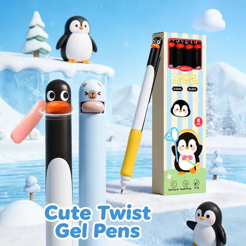 Creatieve Cartoon Gelpen Leuke Dier Druk Type Sneldrogend Zwart Schrijven Schrijfwaren Voor Student Kantoor