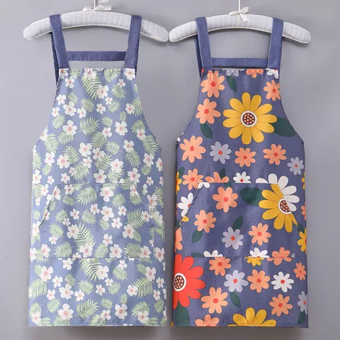 Grembiule da Cucina Impermeabile in Cotone Fiammato Con Tasca per Uomo Donna Grembiule da Lavoro e Pulizia