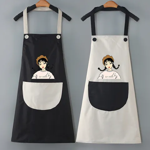 Grembiule Impermeabile Per Cucina Casa Ristorante Lavoro Unghie Unisex Poliestere Cartone Animato Tasca Carina Grembiule Con Pettorina Regolabile