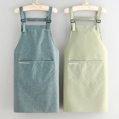 Waterproof Oil-Proof Kitchen Apron For Men Women Household Sleeveless Baking Workwear Fashion Solid Color Apron