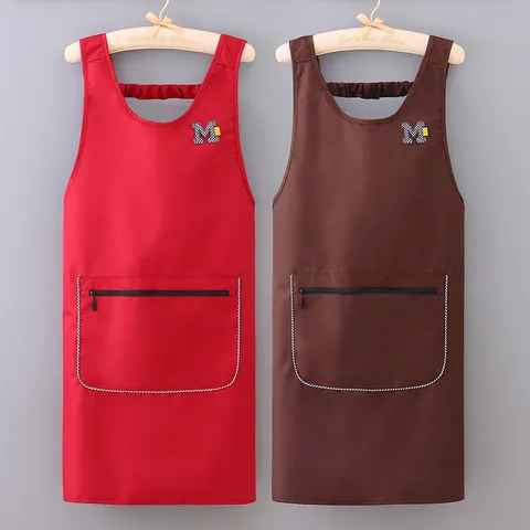 Grembiule Impermeabile Grembiule Con Pettorina Senza Maniche Con Tasca Con Zip Cucina Cottura Ristorante Chef Abbigliamento Da Lavoro Per Donna Uomo