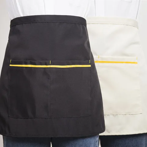 Grembiule a Mezza Vita in Tela con Tasche Laccetti Regolabili per Cucina Domestica e Ristorante Bar