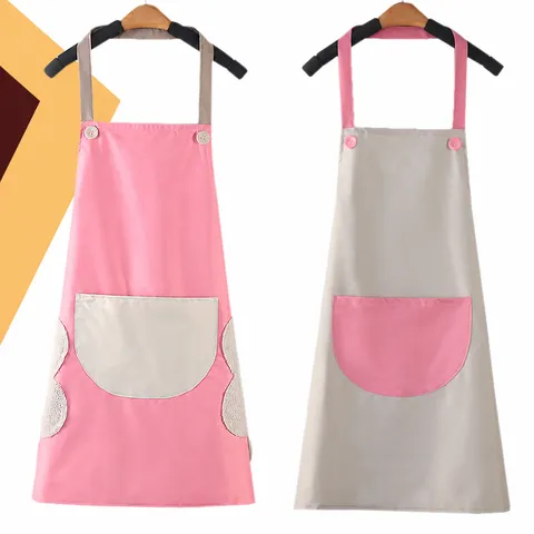 Grembiule da Cucina Impermeabile per Donna Uomo Adulto Asciugamano Pulibile Casa Cucina Chef Grembiule da Lavoro con Tasche