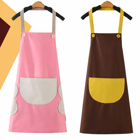 Grembiule da Cucina Impermeabile per Donna Uomo Adulto Asciugamano Pulibile Casa Cucina Chef Grembiule da Lavoro con Tasche