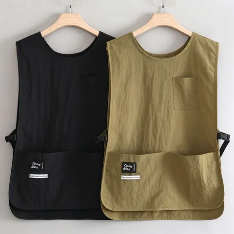 Grembiule da Cucina Impermeabile Gilet Abbigliamento da Lavoro Tasche Multiple per Cottura Barista