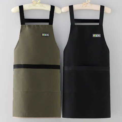 Grembiule da Cucina per Donna Uomo Regolabile Incrociato sul Retro Grembiule da Chef con Tasche Poliestere Grembiule da Cucina