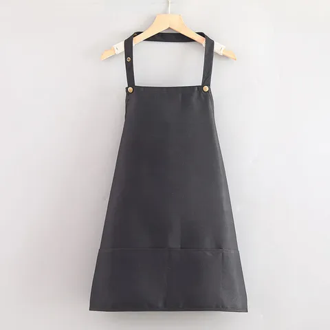 Breve Grembiule da Cucina per Donna Uomo Poliestere Impermeabile Grembiule da Cucina Con Tasche Cinturino Posteriore Regolabile Casa