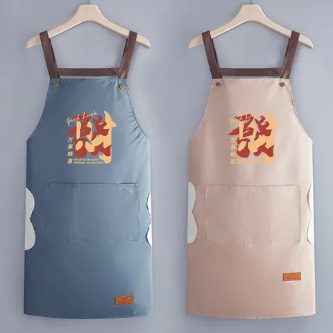 Grembiule Impermeabile Olio-Resistente Con Tasche Panno Asciugamani Bretelle Regolabili Cucina per Donna Uomo