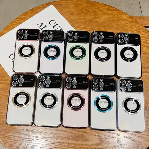 Electroplated Magnetic Clear Phone Case For iPhone Transparent TPU Shockproof Protective Cover Back Shell