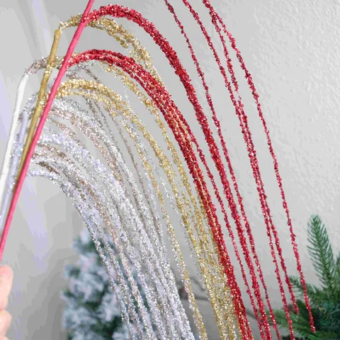 Weihnachtsbaum Glitzer Feuerwerkszweig DIY Umarmung Eimer Blumenarrangement Dekorativer Paillettenstab Feiertags Party Dekor