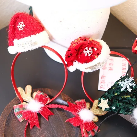 Weihnachten Pailletten Schleife Haarreif Rot Gruen Glitzer Schleife Geweih Weihnachts Haarreifen Party Foto Requisite Kopfschmuck