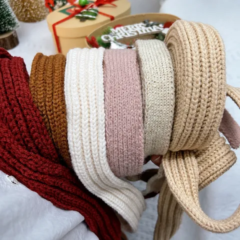 DIY Weihnachten Dekoratives Wollband Festliche Geschenkverpackung Blumenstrauß Bindeband Gestricktes Bastelband Für Urlaubsfeier